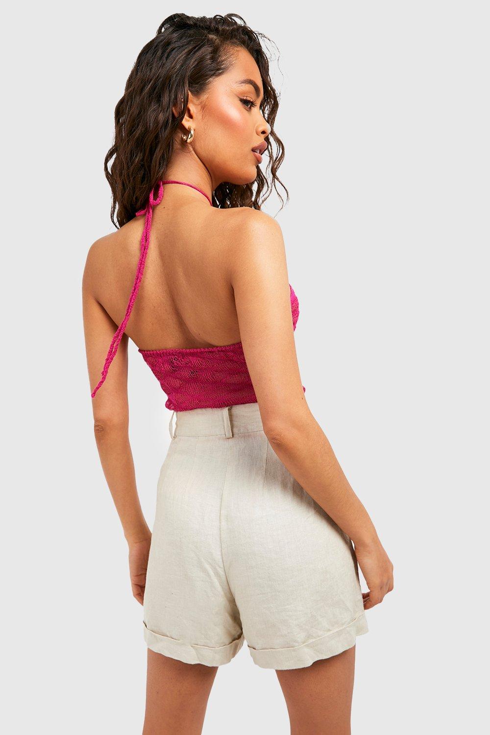 Sheer Fine Gauge Halterneck Top boohoo